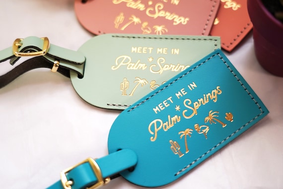 Palm Springs Bridesmaid Gift Luggage Tags for Proposal Box