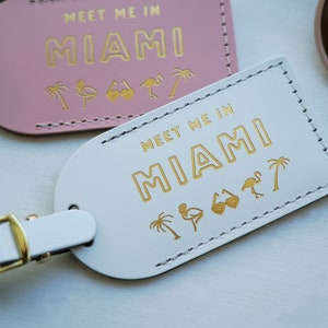 Miami Bridesmaid Gift Luggage Tags for Proposal Box Bachelorette Party or Bridal Shower Favours Travel Gift Save the Date image 2