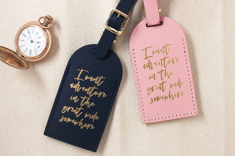 Beauty and the Beast I Want Adventure Luggage Tags for Wedding Favors, Bridesmaid Gift, or Bridal Shower Party Bag Tags Unique Gifts image 3