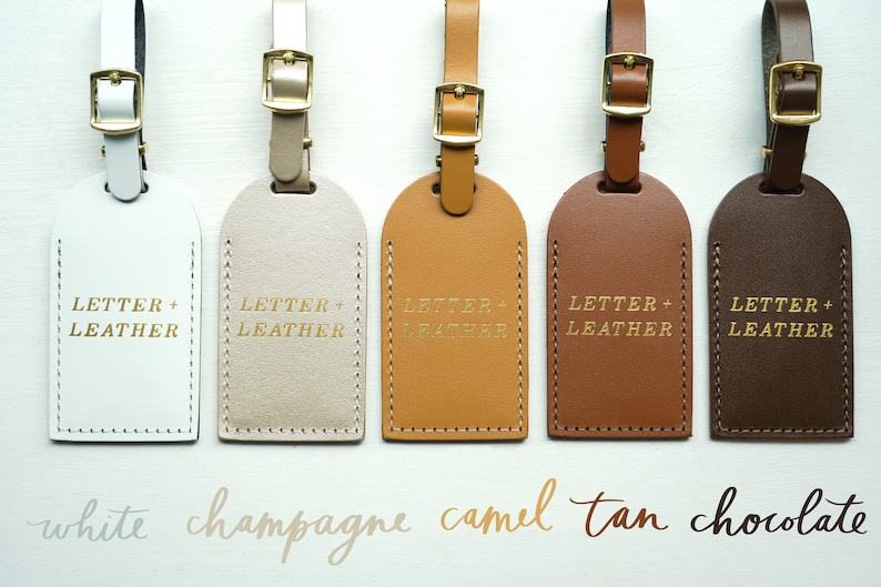 Luggage Tags Bridesmaid Gift Bonded Leather Wedding Favors Bridal Shower Bachelorette Party Peace image 6