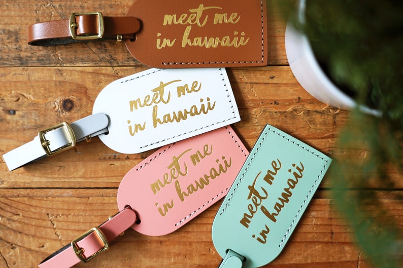 Meet Me in Hawaii Luggage Tags Wedding Favors Aloha Tropical Etsy