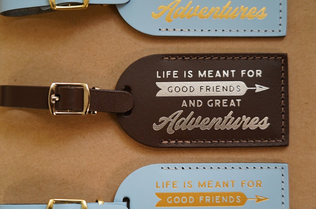 Luggage Tags Wedding Favors Best Friend Gifts, Bonded Leather ...