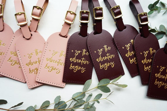 Luggage Tags Wedding Favors and so the Adventure Begins, Bonded