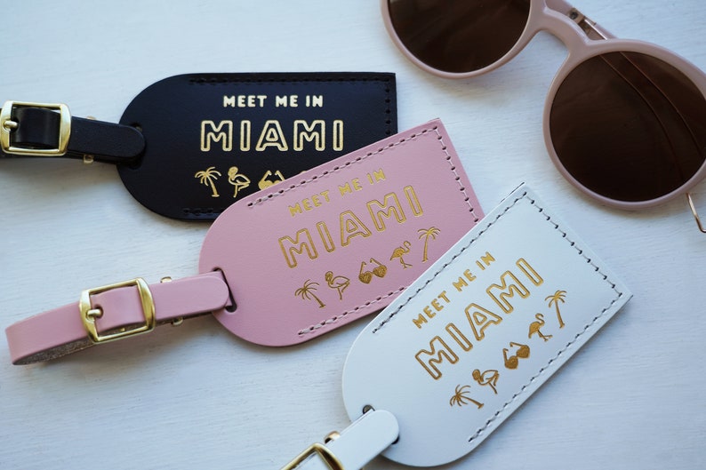 Miami Bridesmaid Gift Luggage Tags for Proposal Box Bachelorette Party or Bridal Shower Favours Travel Gift Save the Date image 4