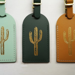 Cactus Luggage Tags Wedding Favors Unique Bridesmaid Gift for Bachelorette Party Bridal Shower Premium Bonded Leather image 5