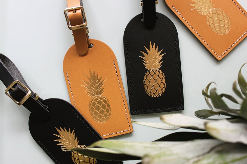 Pineapple Tropical Hawaii Luggage Tags Wedding Favors Bridesmaid Gift Bachelorette Party Bridal Shower or Travel Gifts for Save the Date image 4