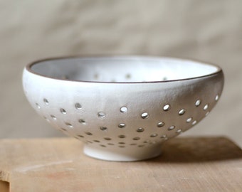 Handmade Ceramic Berry Bowl Colander