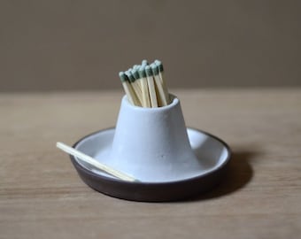 Match striker, match holder, candle holder, ceramic match striker, ceramic candle holder, birthday gift, handmade pottery, gift