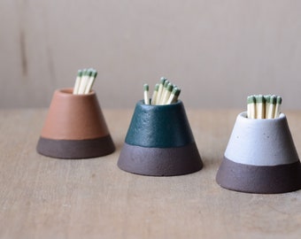Hand Made Ceramic Match Striker and Holder