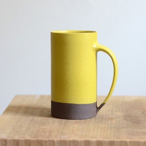 Farmhouse Yellow Ceramic Mugs Without Handles ׀ Mad About Pottery