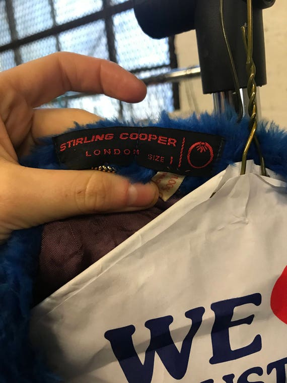 Vintage Stirling Cooper Blue Faux Fur Coat Jumpin… - image 2