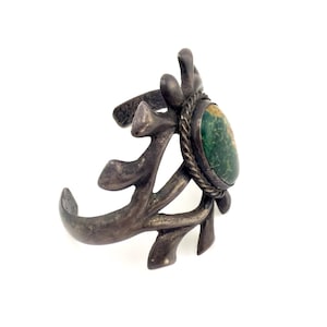 Old Pawn Sterling Silver Bracelet Cuff With Turquoise