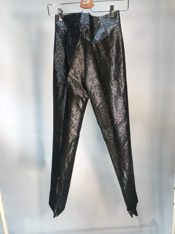 Alkasura Vintage 1970s Black Shimmer Pants Sold a… - image 2