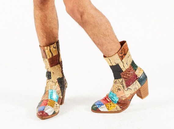 Vintage SUPER RARE Snakeskin Patchwork Mid Rise Ca