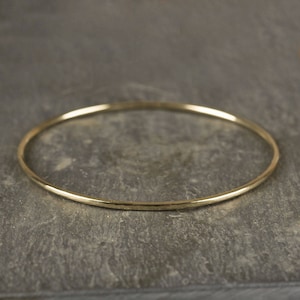 Gold Bangle . Solid 9 ct Gold Bangle . Hammered Bangle . Gold Bangles . Handmade Jewellery U.K image 1