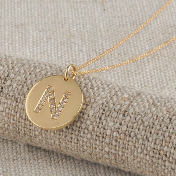 18 Ct Gold Diamond Initial Necklace 