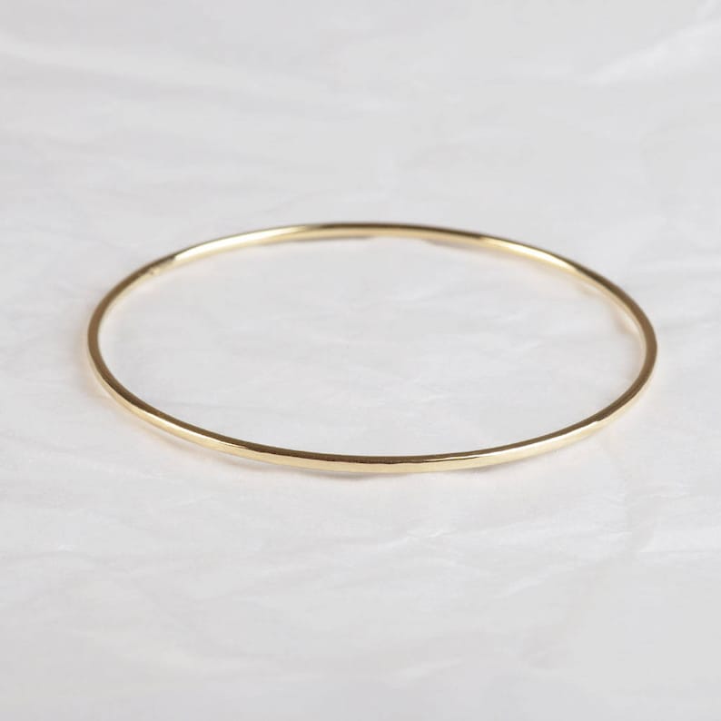 Gold Bangle . Solid 9 ct Gold Bangle . Hammered Bangle . Gold Bangles . Handmade Jewellery U.K image 2