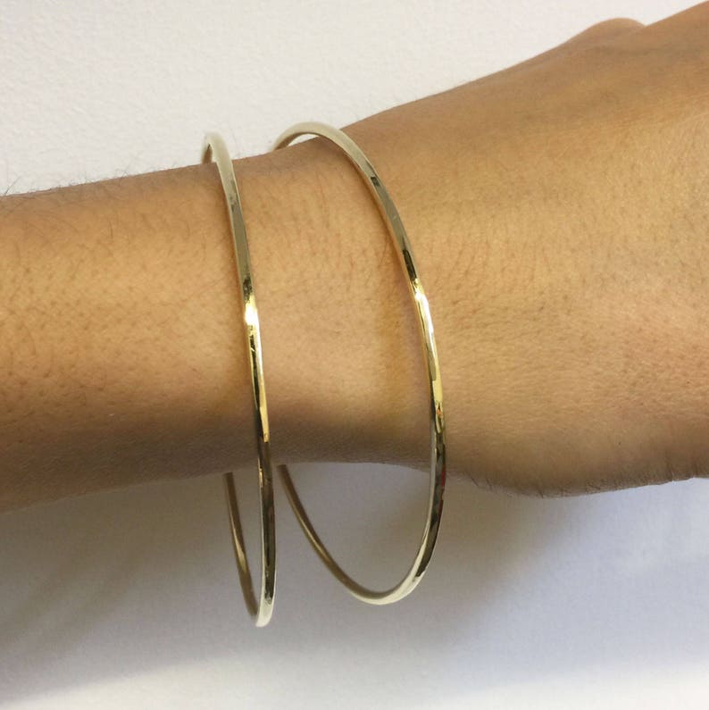 Gold Bangle . Solid 9 ct Gold Bangle . Hammered Bangle . Gold Bangles . Handmade Jewellery U.K image 5