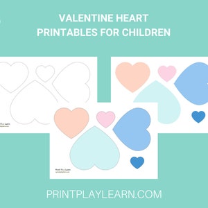 Valentine Printable Play Pack Print Play Learn for Children Montessori Style Instant Printable Digital Download