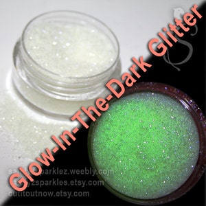 Glow-In-The-Dark Ultrafine Glitter, White in Light, Green in Dark, Fine Glow In The Dark Powder With Glitter