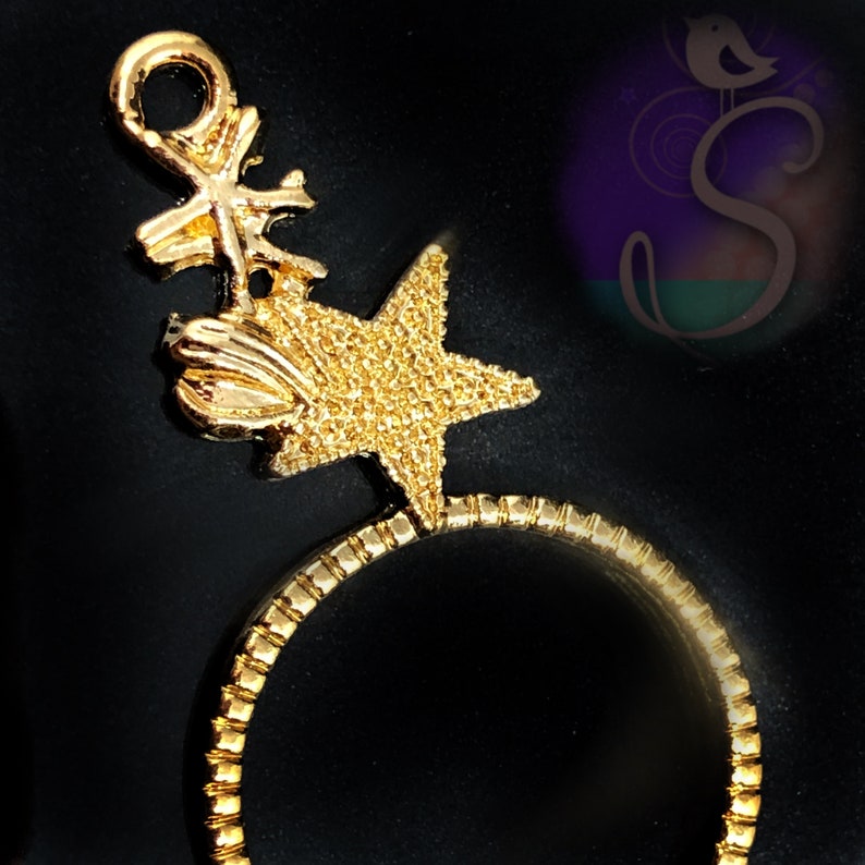 Sea Life Beach Resin Jewelry Connector 1 Mermaid Sea Life Open Connector Bezel 2-12\u201d Gold Ocean Detail with Mermaid 2 hole Pendant