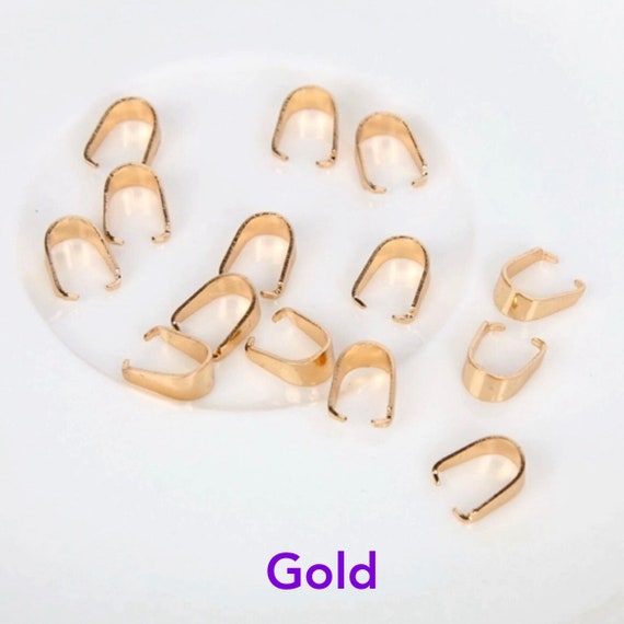 10 x Platinum Plated Brass 7 x 14mm Ice Pick Pinch Bails For Pendants Charming Beads Y02825 