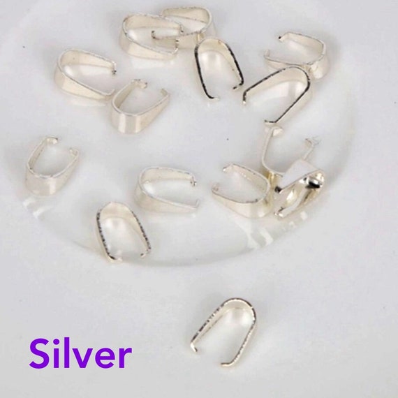 10 x Platinum Plated Brass 7 x 14mm Ice Pick Pinch Bails For Pendants Charming Beads Y02825 10 x Platinum Plated Brass 7 x 14mm Ice Pick Pinch Bails For Pendants Charming Beads Y02825