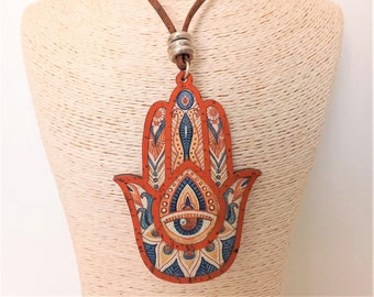 Hamsa/ Collier Anchor Cork, idées végétaliennes, mode durable, Made in Portugal