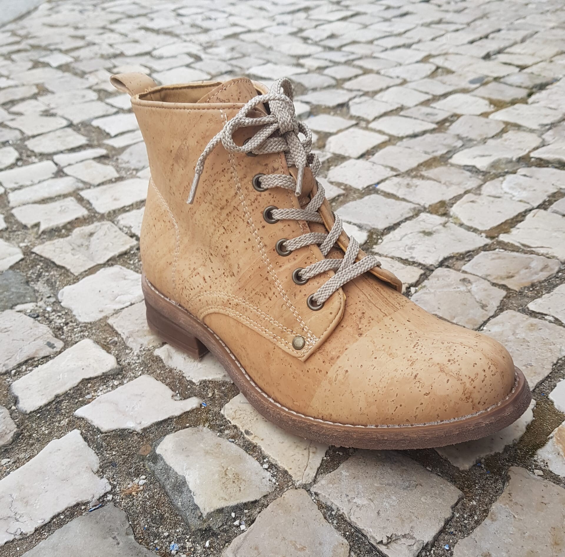 Faux Leather Worker Boot Cork Boots Vegan Leather Vegan Etsy