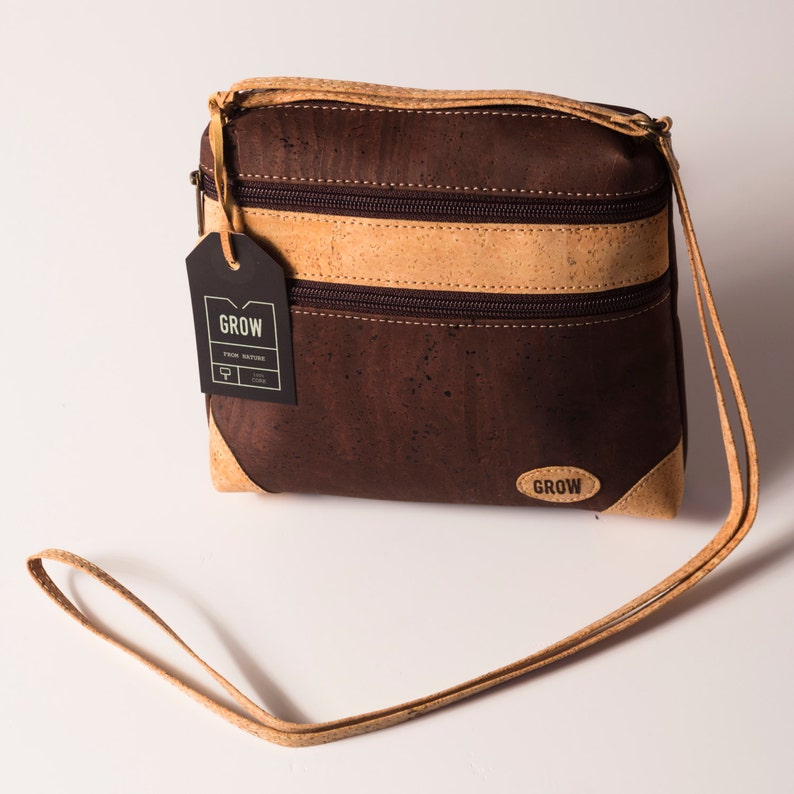 Genuine cork leather crossbody bag cork purse Vegan Leather Etsy