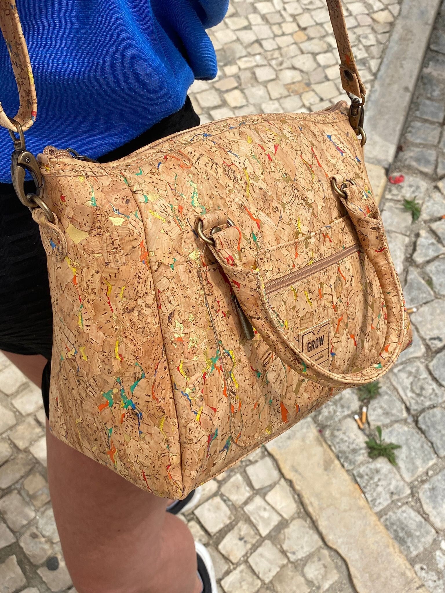 Genuine cork leather crossbody Vegan Leather, handmade bag, green ideas, gift for her, liege, kork, cork, gift