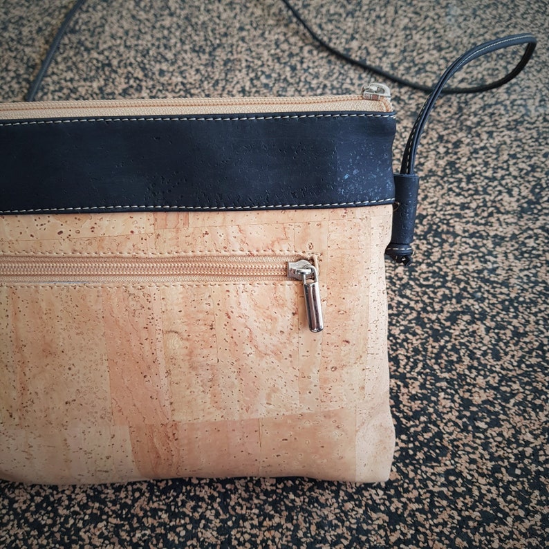 Genuine Cork Leather Crossbody Bag Cork Purse Vegan Leather Etsy