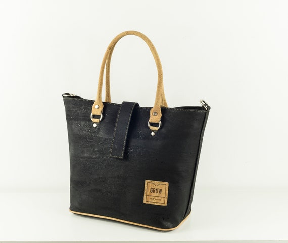 black fabric handbags