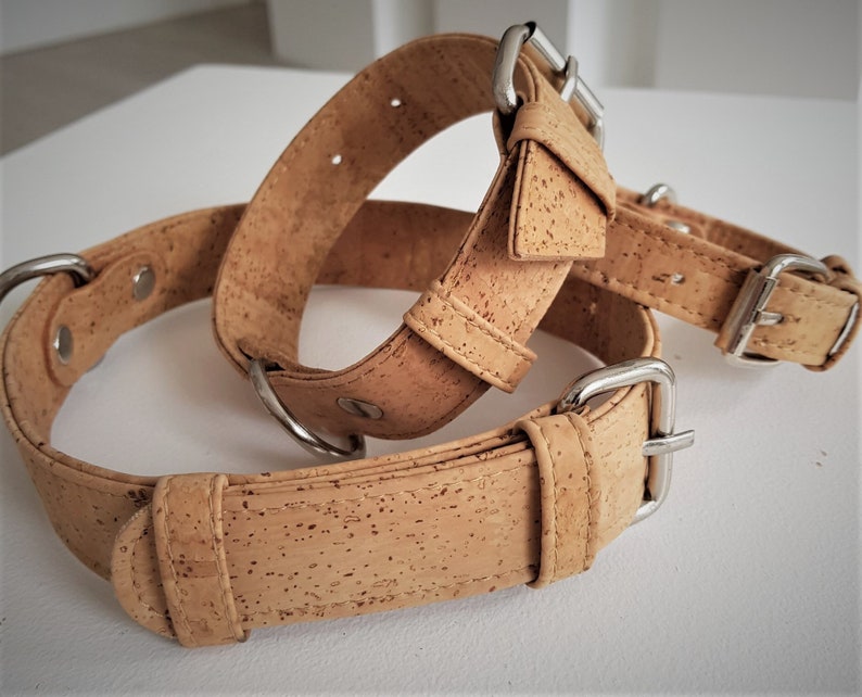 Dog collar made of Cork Collars for dogs pet products Made Etsy