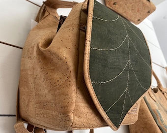 Cork Crossbody Handbag plus Backpack, Vegan Leather, Vegan bag, Eco Ideas, Perfect Gift for her, Cork Leather, Vegan Ideas, Made In Portugal