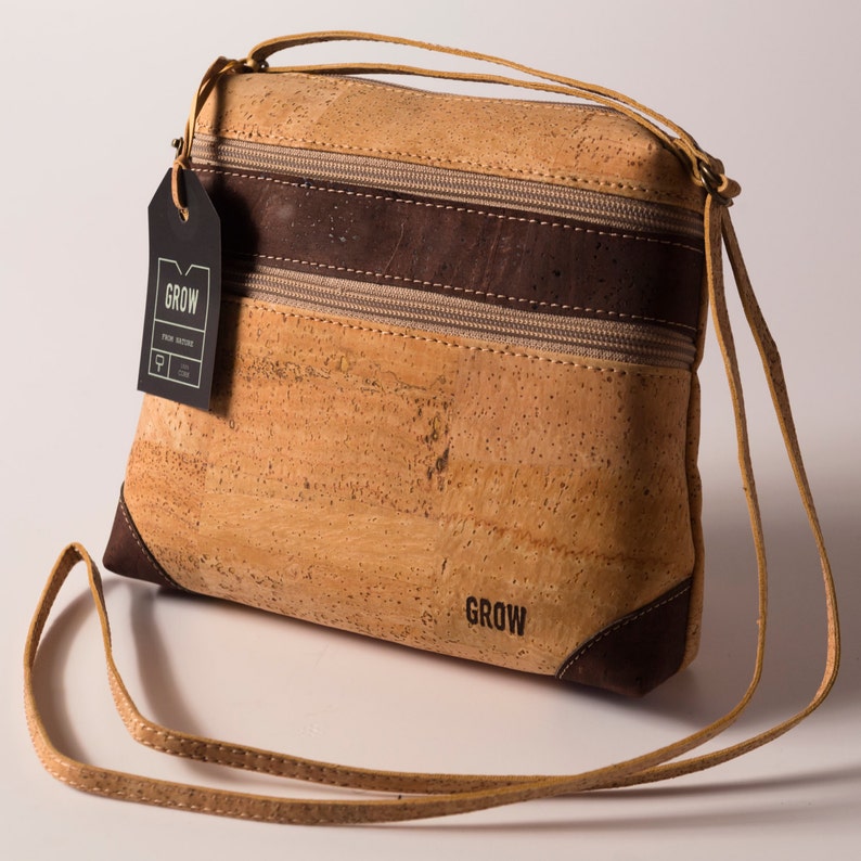 Genuine cork leather crossbody bag cork purse Vegan Leather Etsy
