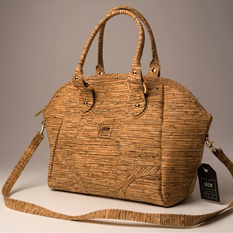 Womens Cork Leather Handbag Vegan Leather Vegan Bag Eco Etsy