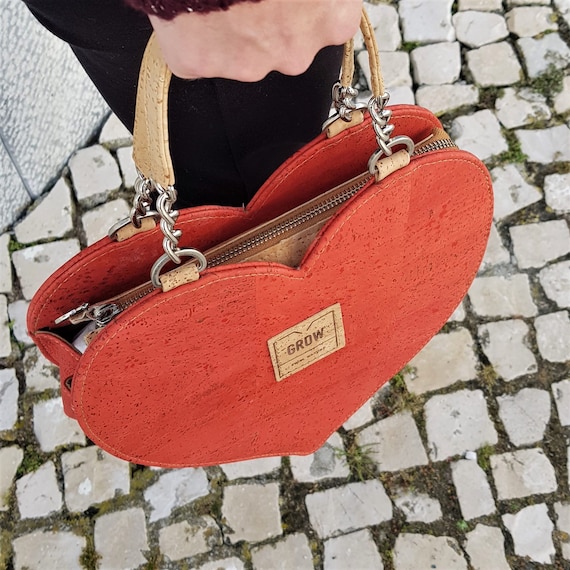 Cork Heart Shape Handbag