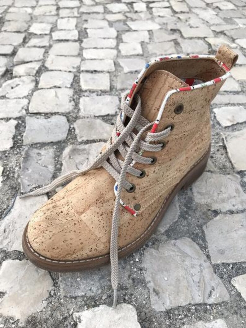 Faux Leather Worker Boot Cork Boots Vegan Leather Vegan Etsy