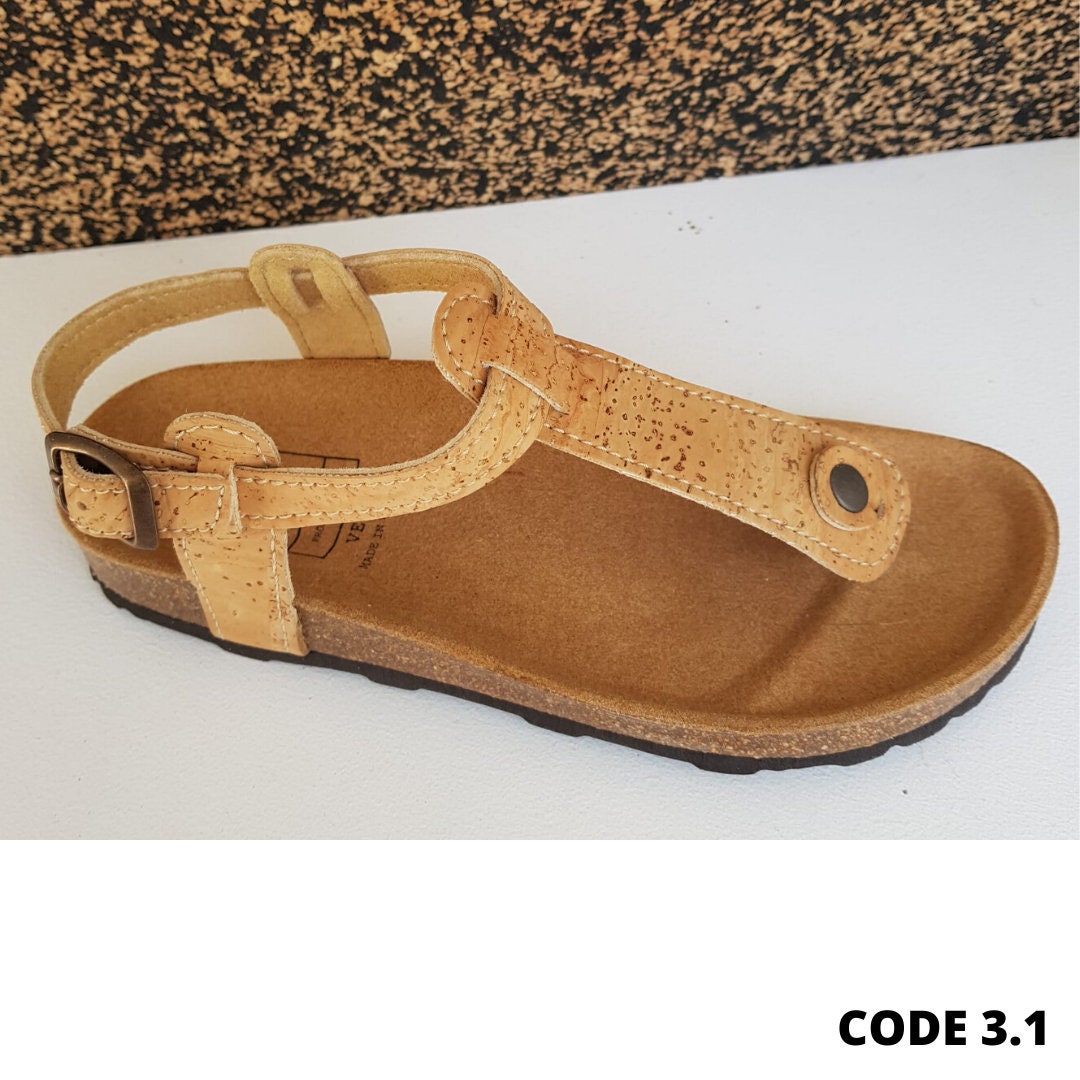 Cork Sandals Cork Fabric Vegan Sandals Sandals for Summer | Etsy
