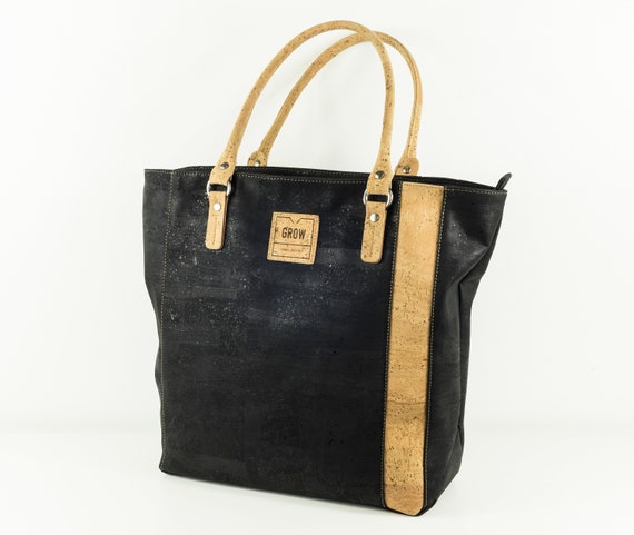 vegan black tote bag