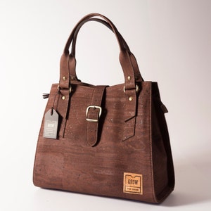 Elegante bolso de mujer, bolsos de corcho, cuero vegano, producto vegano, bolso ecológico, bolsas de regalo, bolsos hechos a mano, producto verde, Kork, Lieja, regalo único