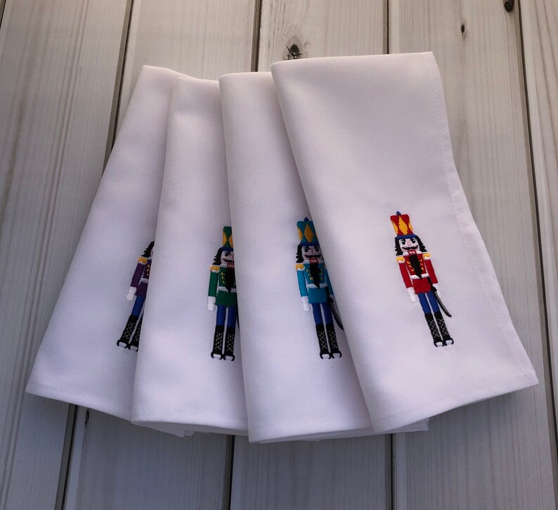 Christmas Nutcracker Cloth Napkin Set of 4 Polyester Napkin Etsy