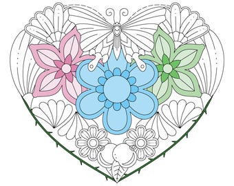 Página para colorear de néctar de mariposa - Descarga digital instantánea
