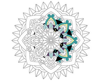 Página para colorear de pétalos elegantes - Descarga digital instantánea
