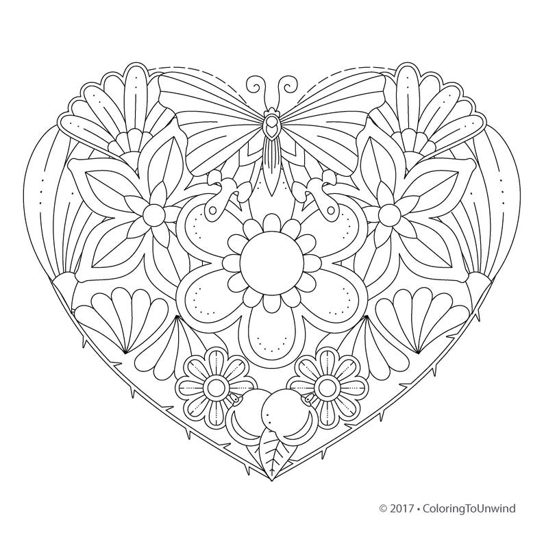 Butterfly Nectar Coloring Page Instant Digital Download Etsy