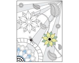 Página para colorear de Bee Haven - Descarga digital instantánea