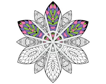 Página para colorear Flower Power - Descarga digital instantánea