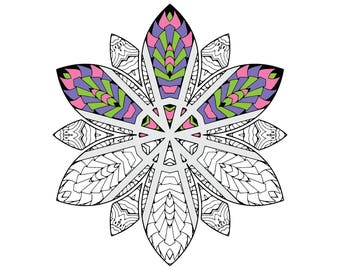 Flower Power Coloring Page - Instant Digital Download