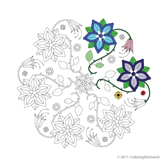 Flower Garden Printable Coloring Pages